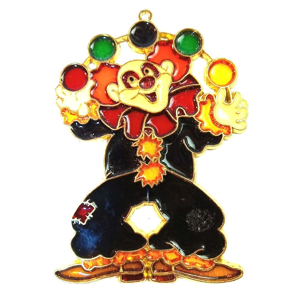 4 1/2" Stained Glass Sun Catcher Window Hanging Clown